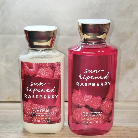 🆕Bath & Body Works Sun-Ripened Raspberry Bundle/Lot - Picture 2 of 3
